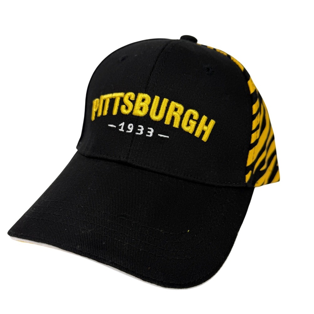Pittsburgh 1933 Baseball Cap Black Yellow Tiger Stripe Adjustable‎ Hat Mens